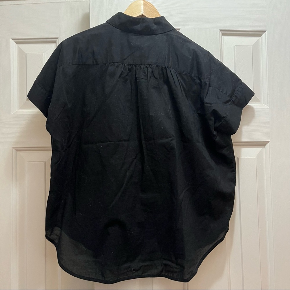 Everlane Boxy Black Button Down Shirt 100% Cotton - Picture 3 of 5